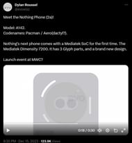 Nothing Phone 2a leaks (Image via Dylan Roussel - X)